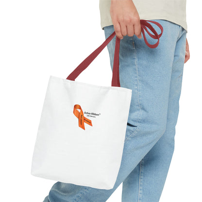 Ochre Ribbon Awareness Ribbon Tote Bag — Advocacy & Support Shoulder Tote