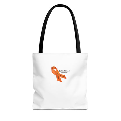 Ochre Ribbon Awareness Ribbon Tote Bag — Advocacy & Support Shoulder Tote