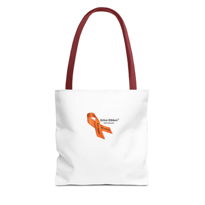 Ochre Ribbon Awareness Ribbon Tote Bag — Advocacy & Support Shoulder Tote