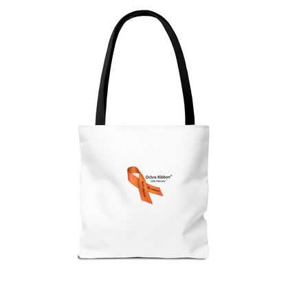 Ochre Ribbon Awareness Ribbon Tote Bag — Advocacy & Support Shoulder Tote