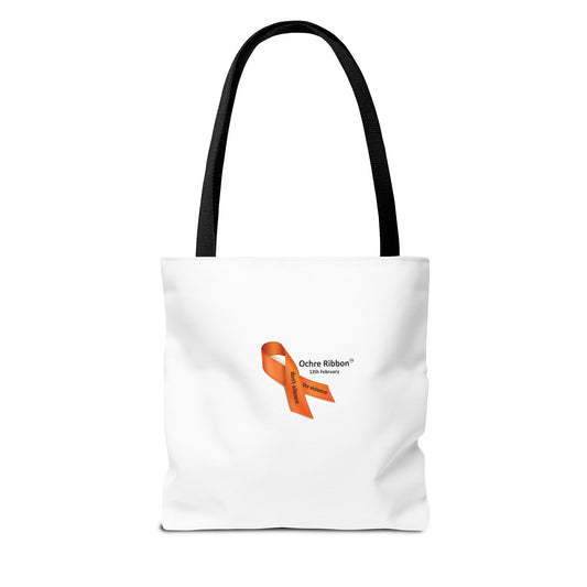 Ochre Ribbon Awareness Ribbon Tote Bag — Advocacy & Support Shoulder Tote