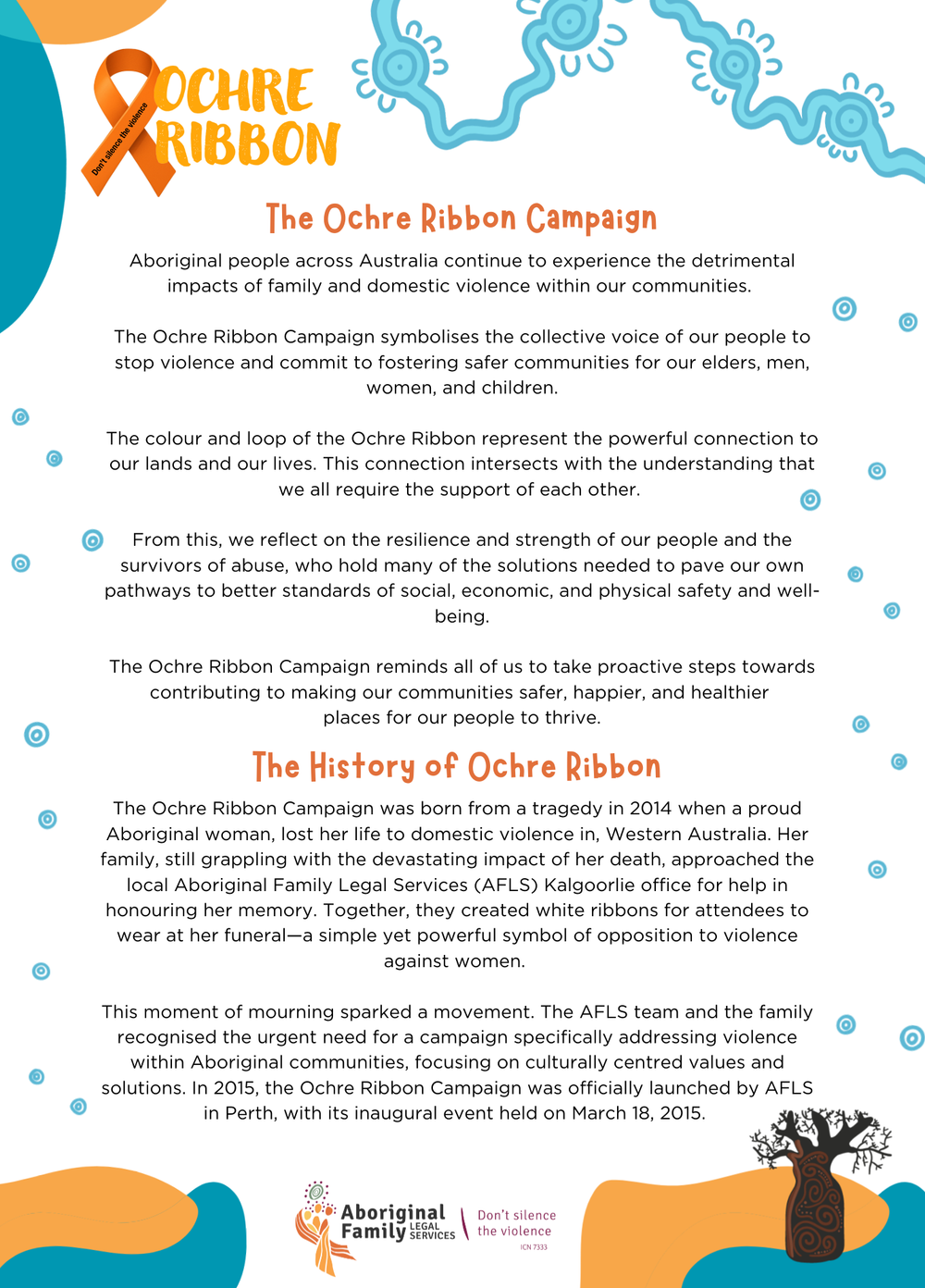Ochre Ribbon – Aboriginal Family Legal Services